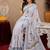 white lilen print work 1 minute ready to wear saree with unstitched blouse piece
