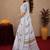 white lilen print work 1 minute ready to wear saree with unstitched blouse piece