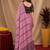 Dusty pink lilen print work 1 minute ready to wear saree with unstitched blouse piece