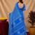 royal blue lilen print work 1 minute ready to wear saree with unstitched blouse piece