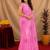 baby pink lilen print work 1 minute ready to wear saree with unstitched blouse piece
