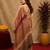 cream brown lilen print work 1 minute ready to wear saree with unstitched blouse piece