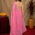 pink yellow lilen print work 1 minute ready to wear saree with unstitched blouse piece