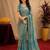 Multy lilen print work 1 minute ready to wear saree with unstitched blouse piece