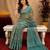 Multy lilen print work 1 minute ready to wear saree with unstitched blouse piece