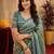 Multy lilen print work 1 minute ready to wear saree with unstitched blouse piece
