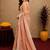 rust lilen print work 1 minute ready to wear saree with unstitched blouse piece