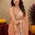 rust lilen print work 1 minute ready to wear saree with unstitched blouse piece