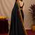  balck chanderi cotton blend printed work 1 minute ready to wear saree with unstitched blouse piece