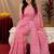  baby pink chanderi cotton blend printed work 1 minute ready to wear saree with unstitched blouse piece