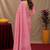  baby pink chanderi cotton blend printed work 1 minute ready to wear saree with unstitched blouse piece