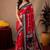 red black chanderi cotton blend printed work 1 minute ready to wear saree with unstitched blouse piece