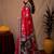  red black chanderi cotton blend printed work 1 minute ready to wear saree with unstitched blouse piece