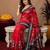  red black chanderi cotton blend printed work 1 minute ready to wear saree with unstitched blouse piece