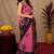  pink chanderi cotton blend printed work 1 minute ready to wear saree with unstitched blouse piece