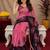  pink chanderi cotton blend printed work 1 minute ready to wear saree with unstitched blouse piece