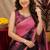  pink chanderi cotton blend printed work 1 minute ready to wear saree with unstitched blouse piece