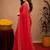  red chanderi cotton blend printed work 1 minute ready to wear saree with unstitched blouse piece
