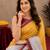  yellow chanderi cotton blend printed work 1 minute ready to wear saree with unstitched blouse piece