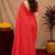  red chanderi cotton blend printed work 1 minute ready to wear saree with unstitched blouse piece