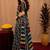  black chanderi cotton blend printed work 1 minute ready to wear saree with unstitched blouse piece
