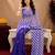 purple chanderi cotton blend printed work 1 minute ready to wear saree with unstitched blouse piece