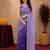  purple chanderi cotton blend printed work 1 minute ready to wear saree with unstitched blouse piece