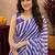  purple chanderi cotton blend printed work 1 minute ready to wear saree with unstitched blouse piece