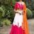 ORANGE RAYON COTTON EMBROIDERY NAVRATRI TOP CHANIYA CHOLI - FULL STICHED FREE SIZE UP TO 42