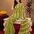  mehendi chanderi cotton blend printed work 1 minute ready to wear saree with unstitched blouse piece