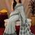  white chanderi cotton blend printed work 1 minute ready to wear saree with unstitched blouse piece
