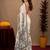  white chanderi cotton blend printed work 1 minute ready to wear saree with unstitched blouse piece