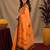  orange black chanderi cotton blend printed  1 minute ready to wear saree with unstitched blouse piece
