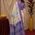  lavendr cream chanderi cotton blend printed  1 minute ready to wear saree with unstitched blouse piece
