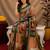  cram green chanderi cotton blend printed  1 minute ready to wear saree with unstitched blouse piece