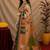  cram green chanderi cotton blend printed  1 minute ready to wear saree with unstitched blouse piece