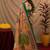  cram green chanderi cotton blend printed  1 minute ready to wear saree with unstitched blouse piece