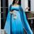 Blue georgette stone work palazzo set