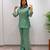 Green silk blend embroidered co-ord set.