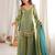 Olive silk blend mirror work palazzo set