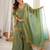 Olive silk blend mirror work palazzo set