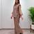 Mauve silk blend embroidered co-ord set