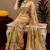  beige chanderi cotton blend printed  1 minute ready to wear saree with unstitched blouse piece