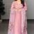 Pink crepe embroidered kurta set