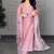Pink crepe embroidered kurta set