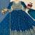 Royal-blue faux georgette embroidered anarkali set
