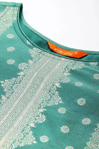 Ethnic Motifs Pure Silk Kurta with Trousers & With Dupatta