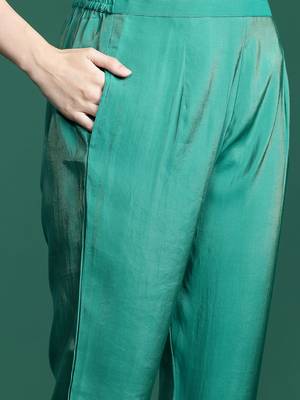 Ethnic Motifs Pure Silk Kurta with Trousers & With Dupatta 3