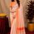  white chanderi cotton blend printed  1 minute ready to wear saree with unstitched blouse piece
