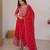 Red faux georgette embroidered anarkali set